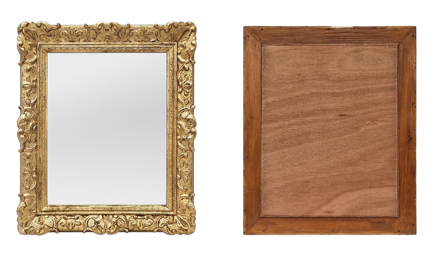 Vetro Antique Mirror francese in legno dorato in stile Luigi XIV, circa 1940 in vendita