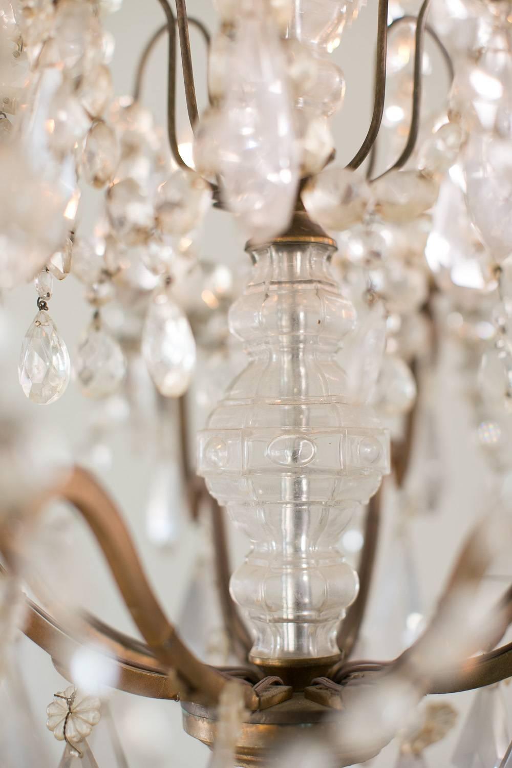 Antique French Glass Crystal Chandelier For Sale 5