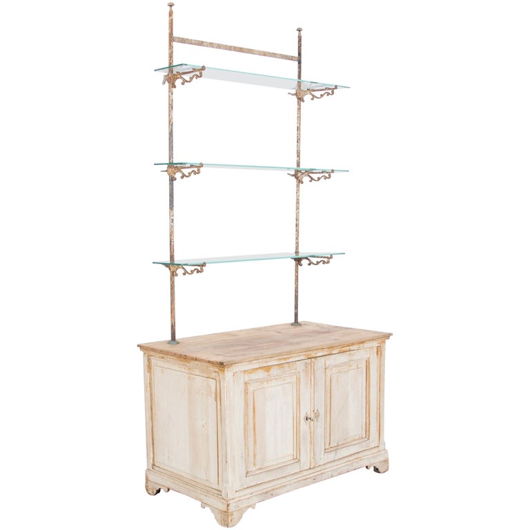 Antique French Glass Shelf Display at 1stDibs