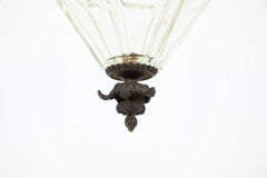 Antique French Glazed Cast Bronze Porch Hall Lantern Light Lamp C.1900