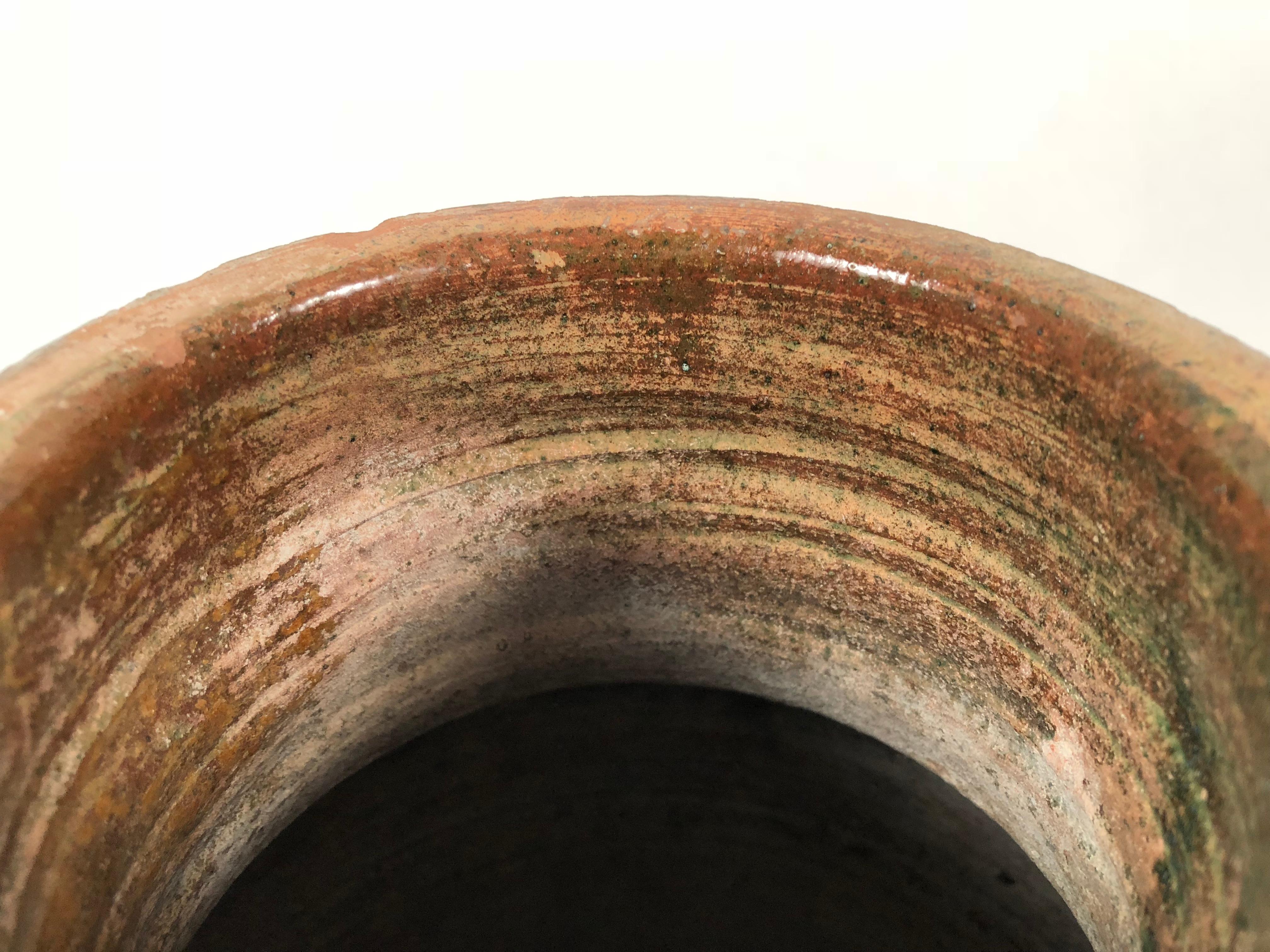 Antique French Glazed Terra Cotta Amphora 4