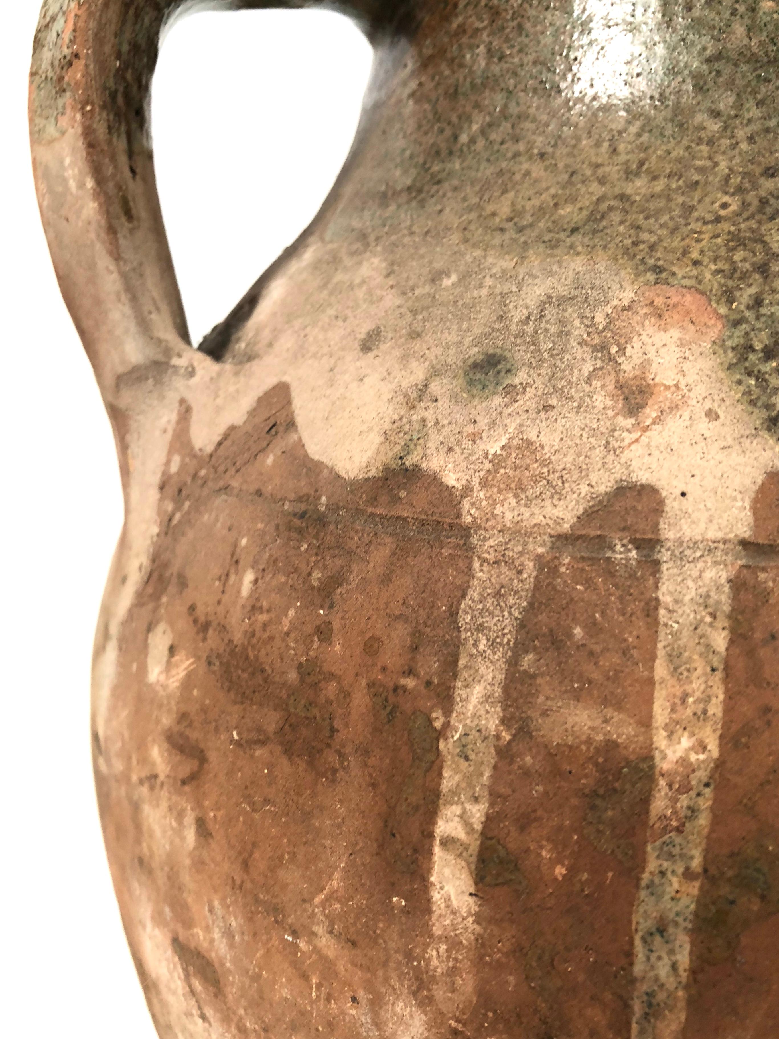 Antique French Glazed Terra Cotta Amphora 6
