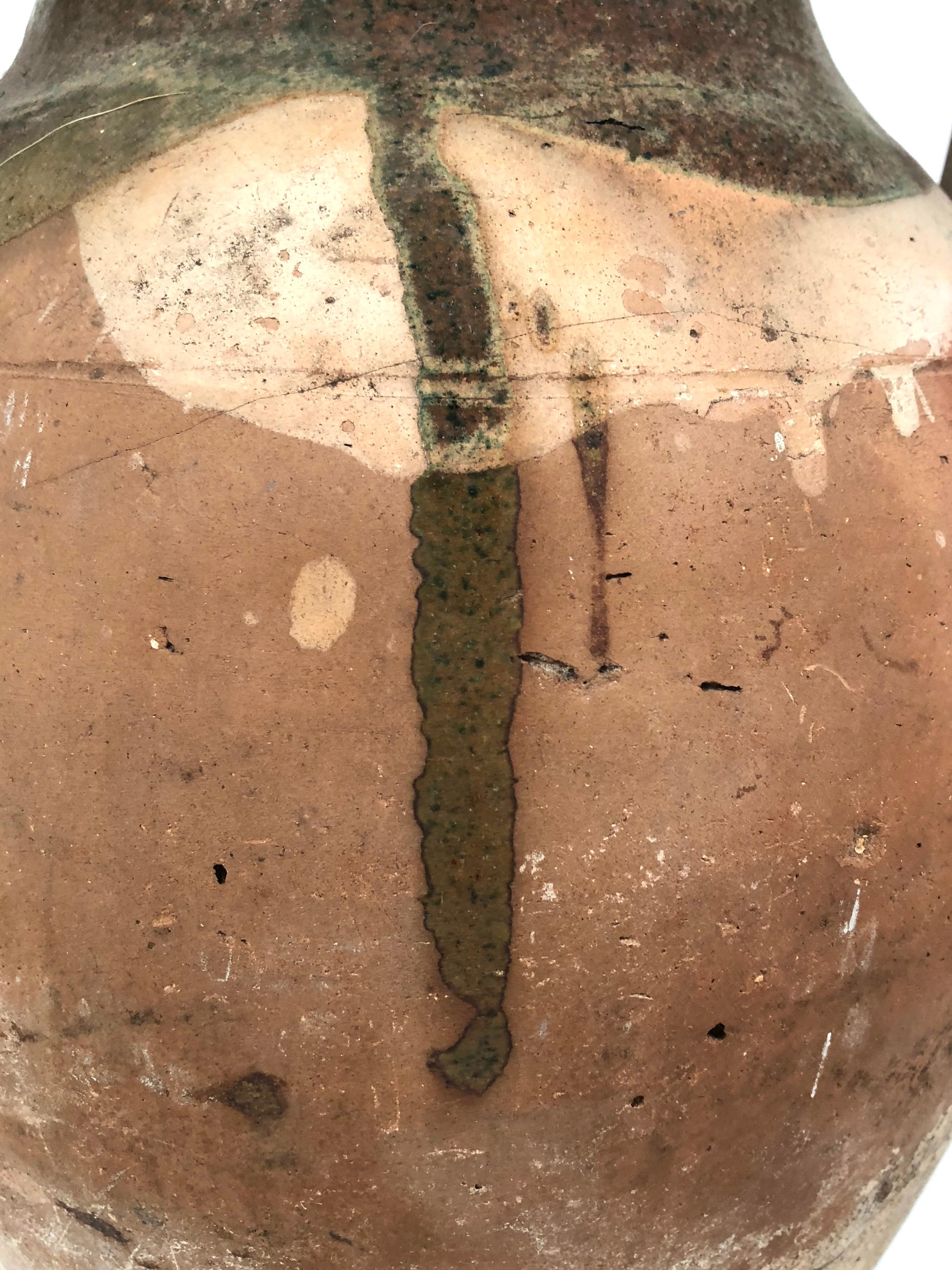 Antique French Glazed Terra Cotta Amphora 8