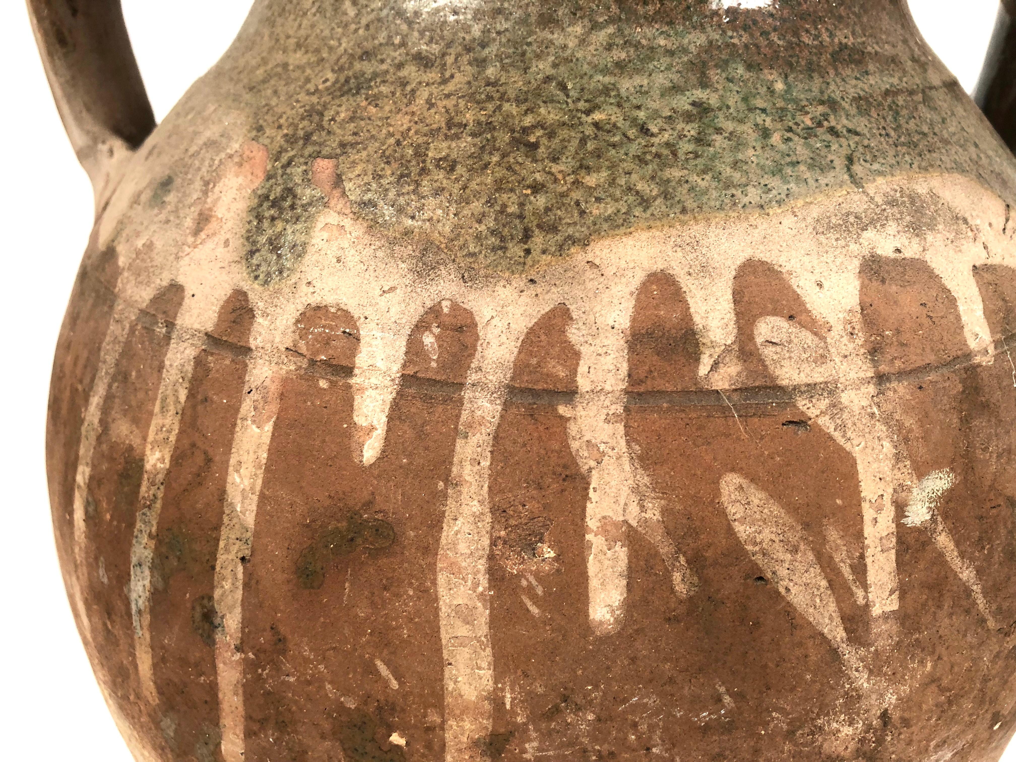 Antique French Glazed Terra Cotta Amphora (Terrakotta)