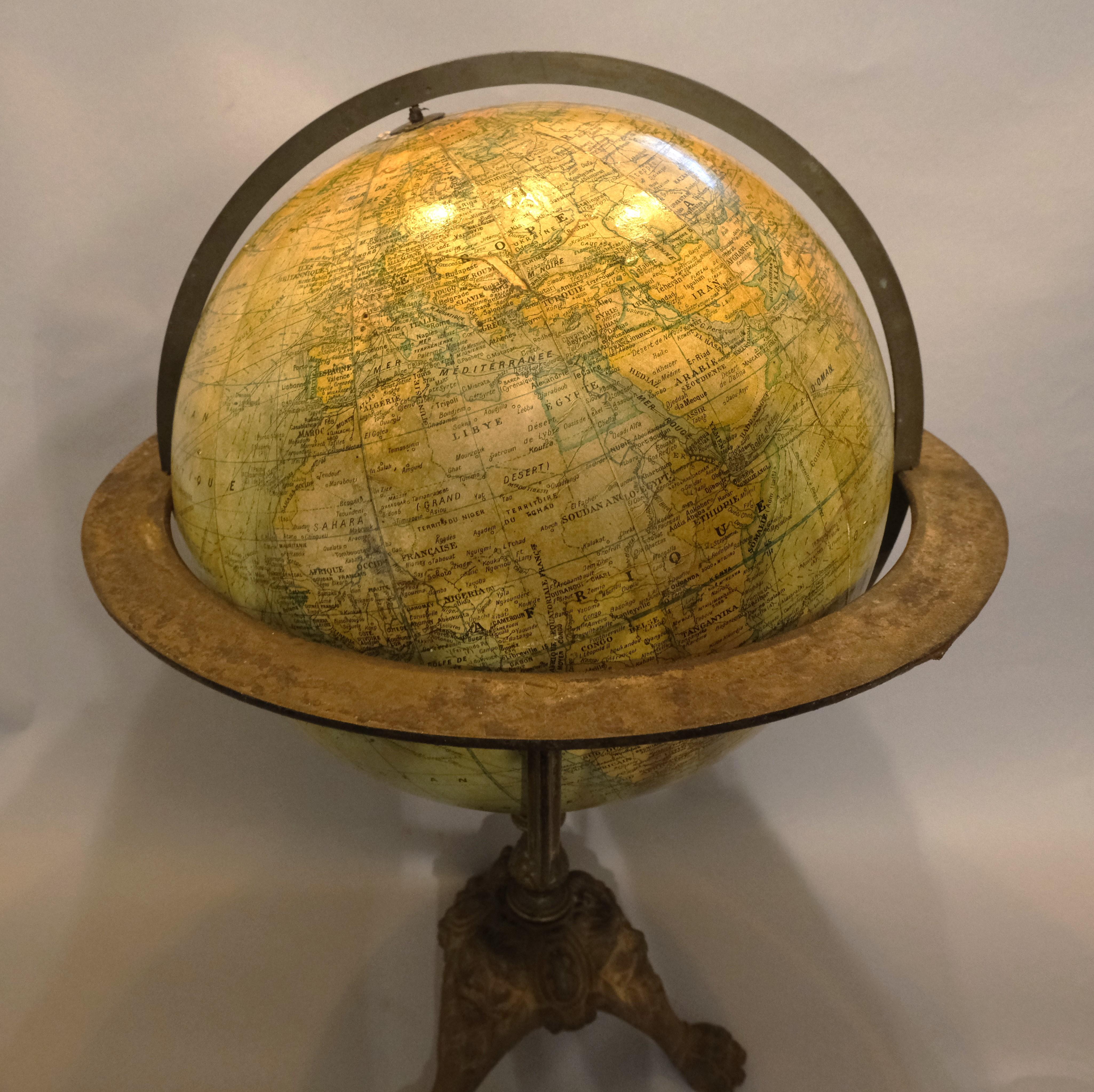 Edwardian Antique French globe For Sale