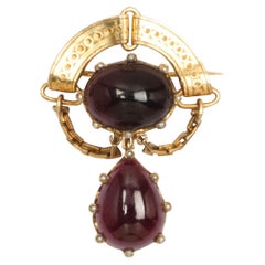 Antique Victorian Gold and Garnet Brooch