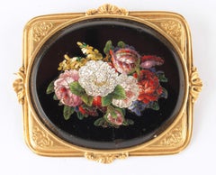 Antique French Gold and Micromosaic Brooch