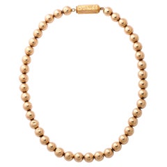 Antique French Gold Bead Necklace