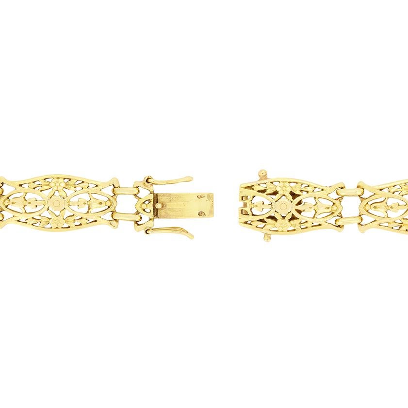 Art Nouveau Antique French Gold Bracelet, c.1900s For Sale