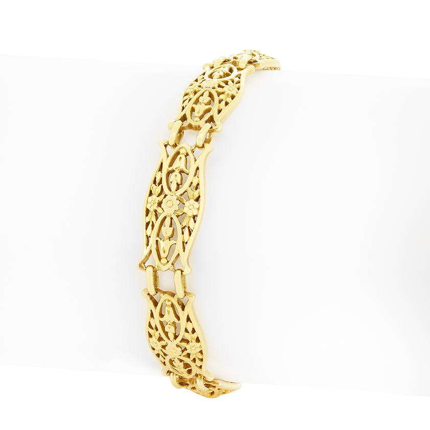 Antique French Gold Bracelet, c.1900s In Good Condition For Sale In London, GB
