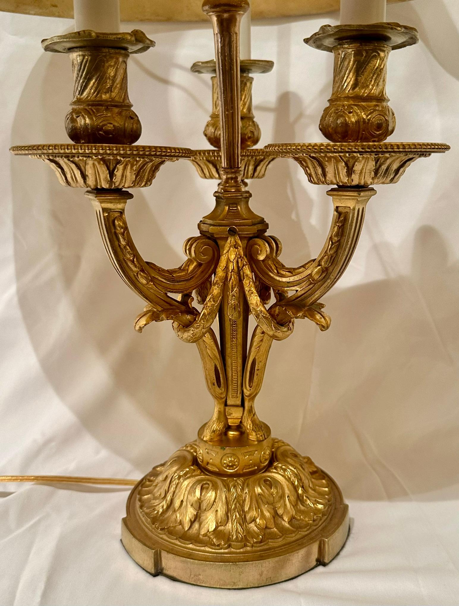 Lampe Bouillotte ancienne en bronze doré, Circa 1885-1890. Bon état - En vente à New Orleans, LA