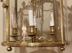 Antique French Gold Bronze Hall Lantern