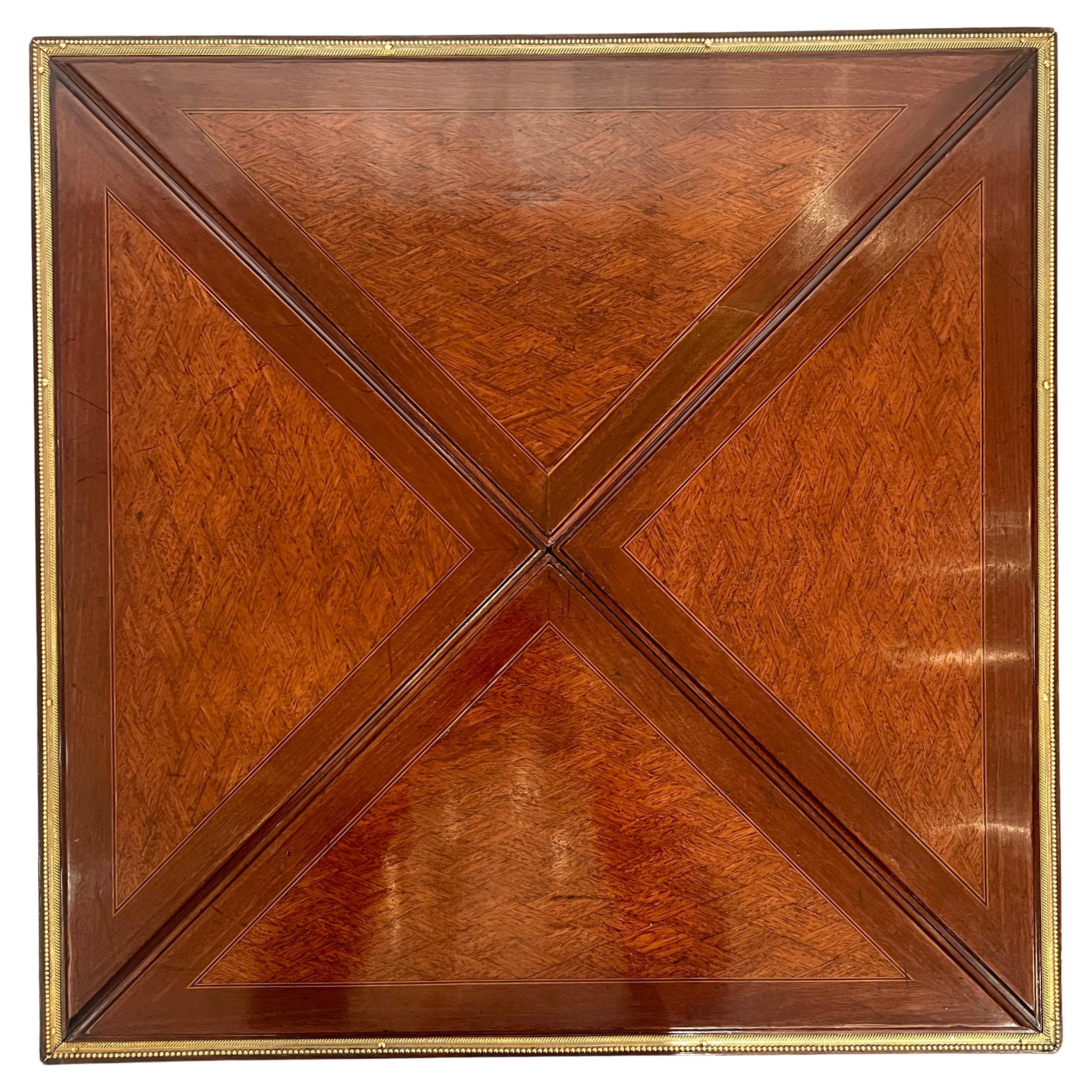 Antique French Gold Bronze & Mahogany Foldes Chess Board Card Table, Circa 1885 in vendita 1