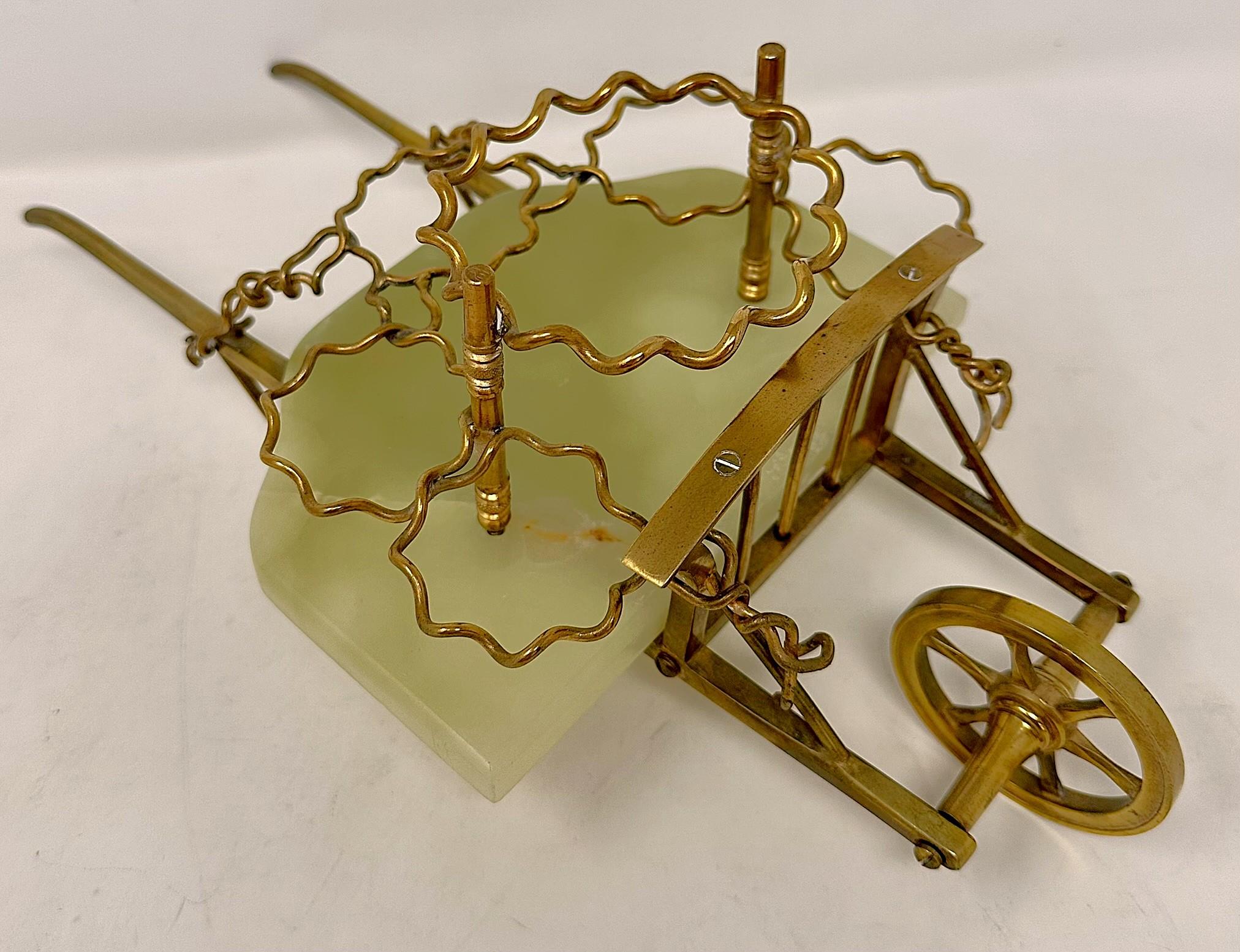 Antique French Goldbronze, Marmor & Kristall Schubkarre Likör Set, CIRCA 1880 im Angebot 1