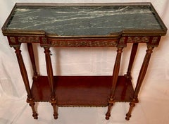 Antique French Gold-Bronze Mounted Marble Top Console Table, Circa 1900