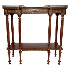Antique French Gold-Bronze Mounted Marble Top Console Table, Circa 1900