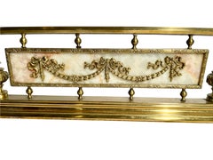 Antique French Gold Bronze & Onyx Marble Fire Fender, Circa 1890's.