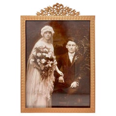 Antique French Gold Bronze Rectangular Picture Frame, Circa 1890