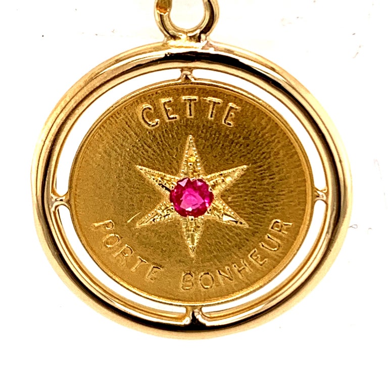 Antique French Gold Cette Porte Bonheur Charm At 1stdibs