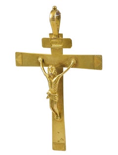 Antique French Gold Crucifix