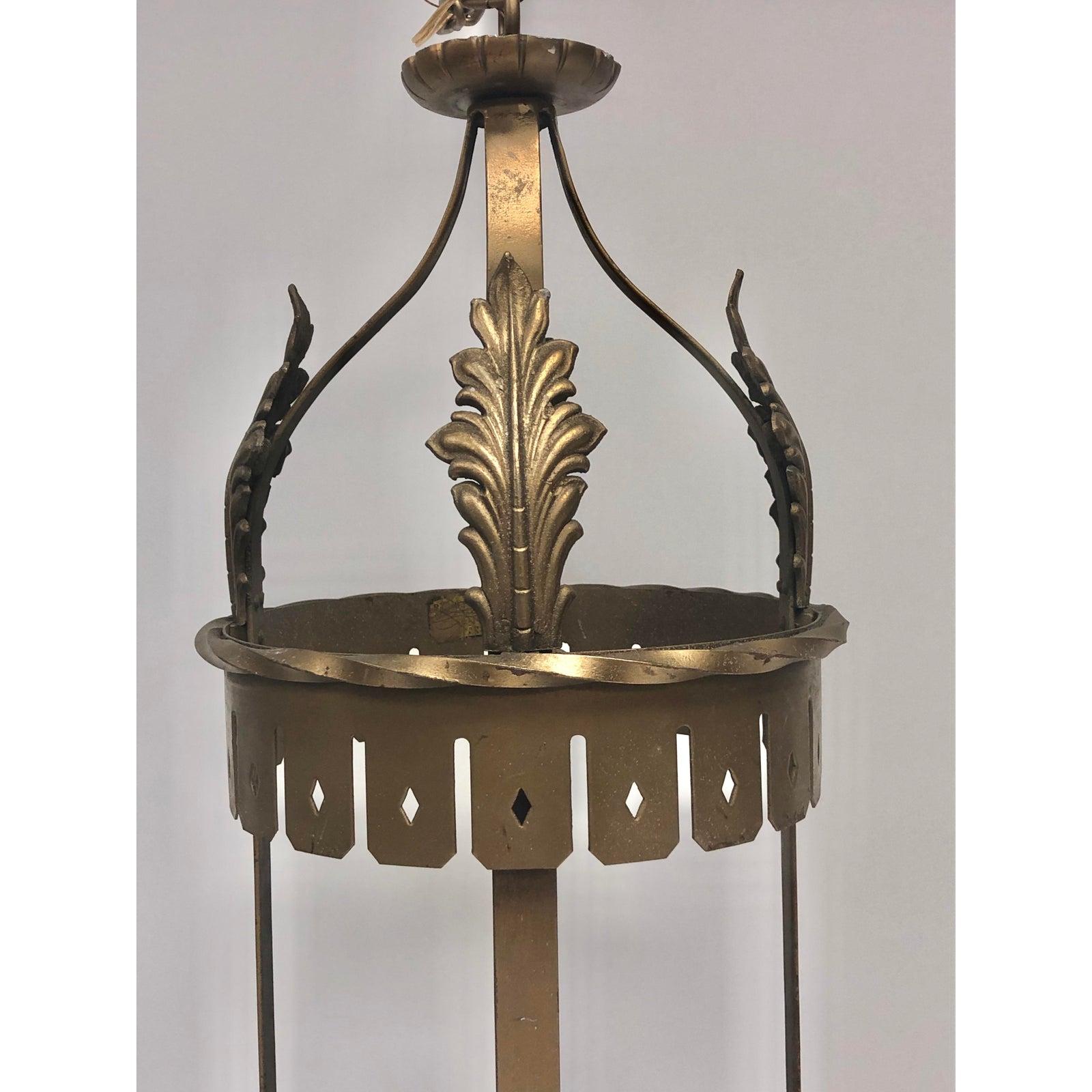 Early 20th Century Antique French Gold Decorative Lantern For Sale