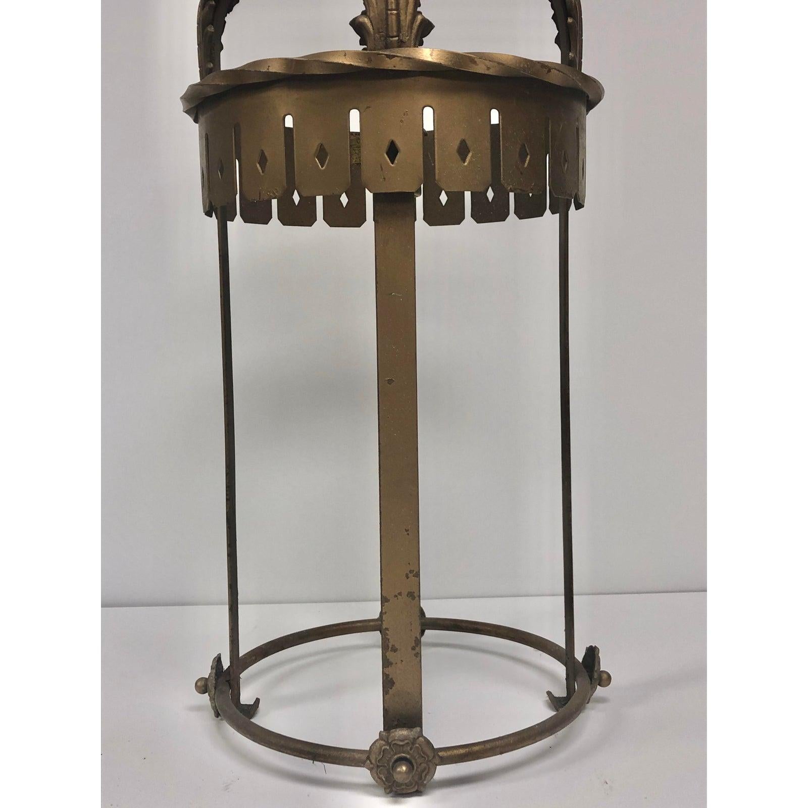 Iron Antique French Gold Decorative Lantern For Sale