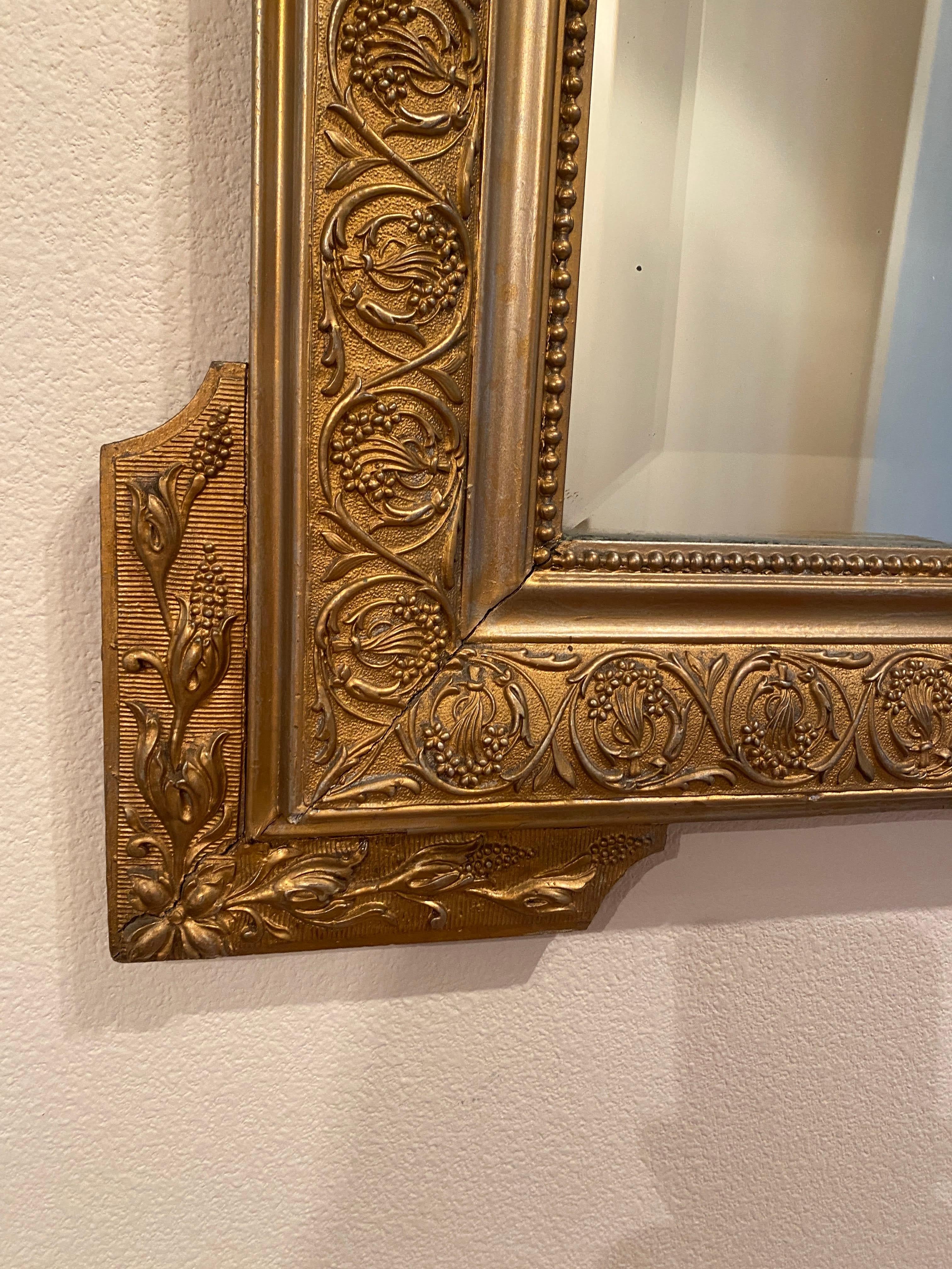 Antique French Gold Eagle Crest Mirror 4