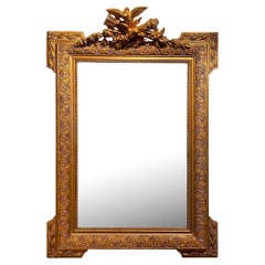 Antique French Gold Eagle Crest Mirror