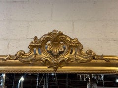 Antique French Gold Gilt Louis Philippe Mirror with Crest