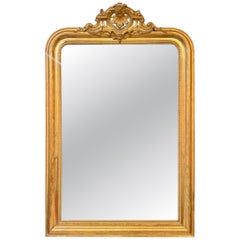 Antique French Gold Gilt Louis Philippe Mirror with Crest