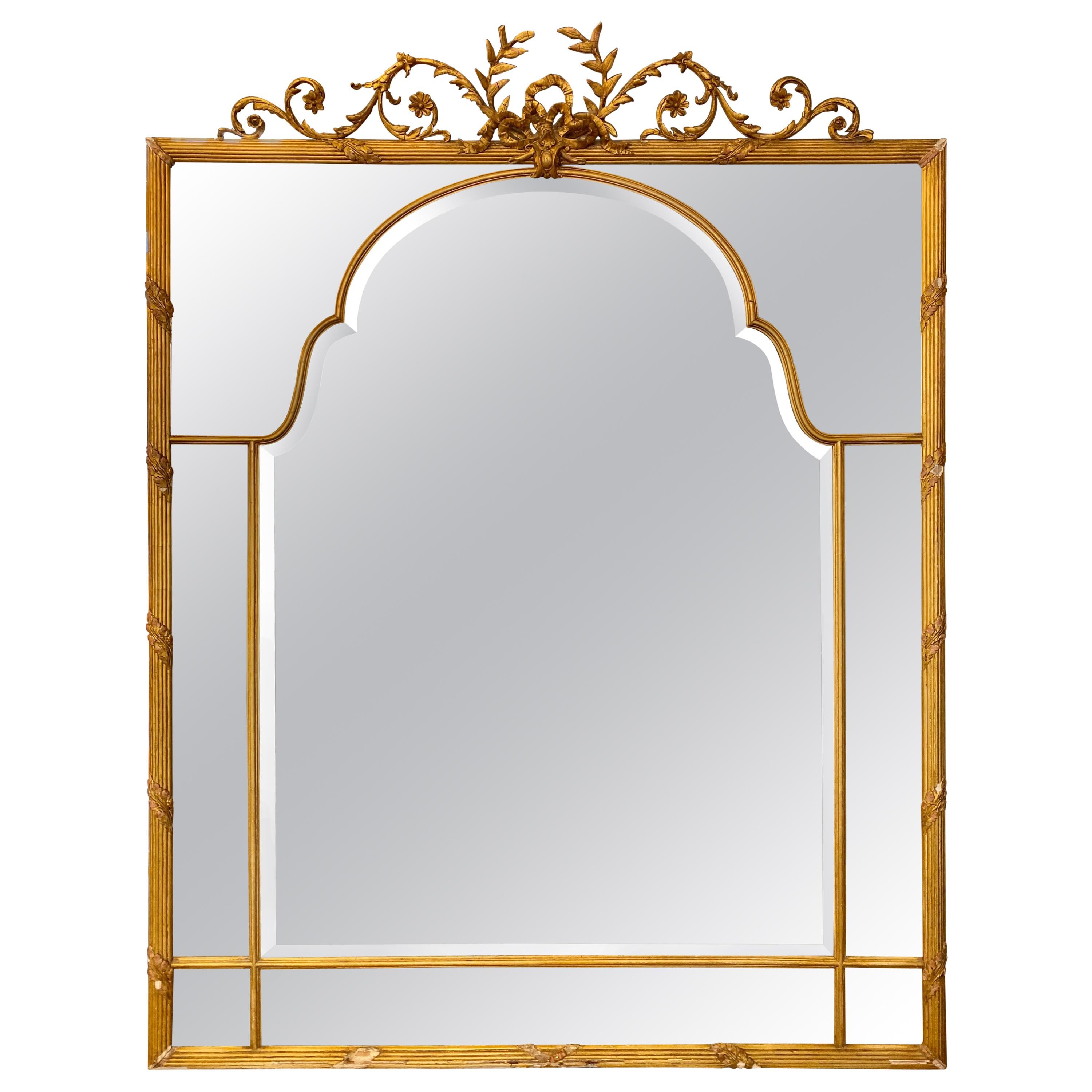 Antique French Gold Gilt Paneled Mirror