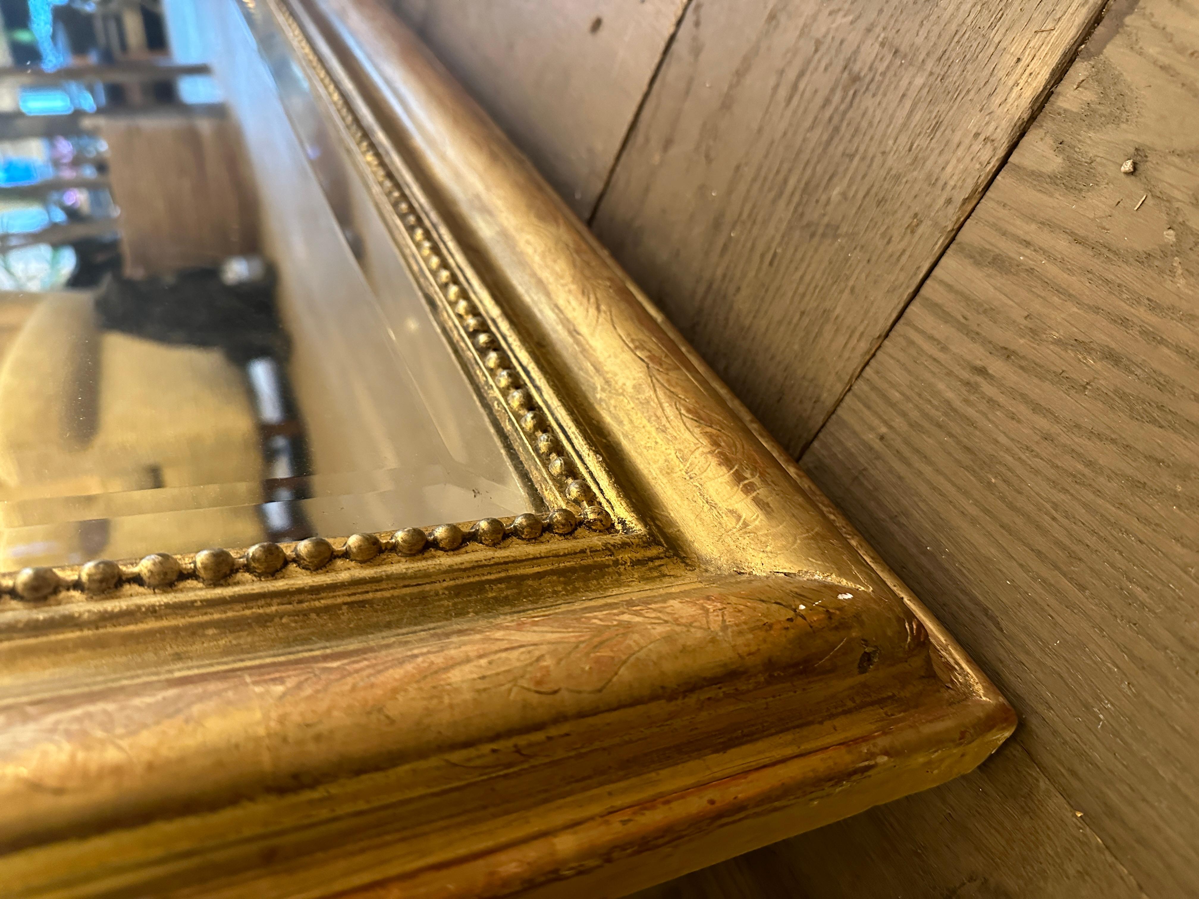Antique French Gold Gilt Rococo Mirror With Bevelled Plate For Sale 6
