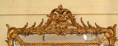 Antique French Gold Leaf Beveled Mirror with Double Panels