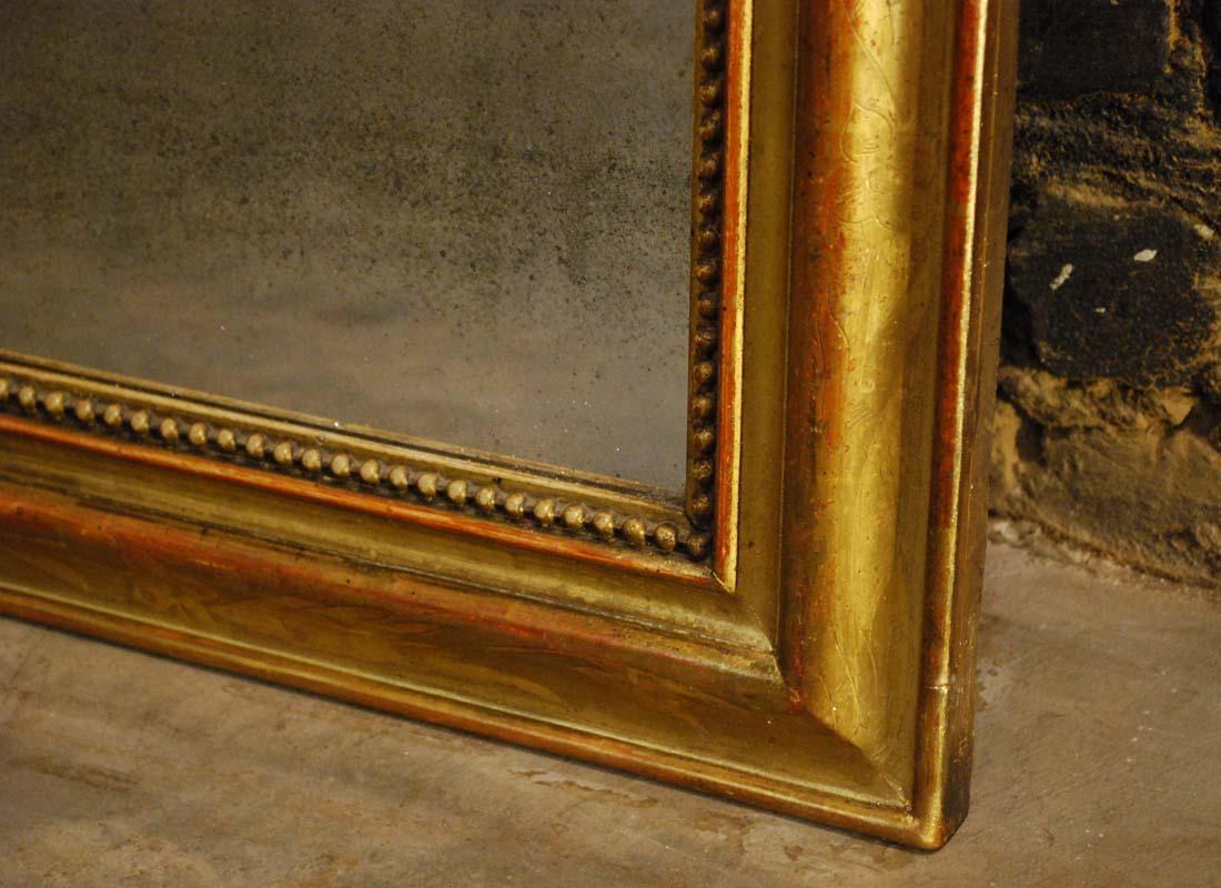 Antique French Gold Leaf Gilded Louis Philippe Mirror 2