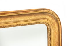 Antique French Gold Leaf Gilt Louis Philippe Mirror with facetted glass