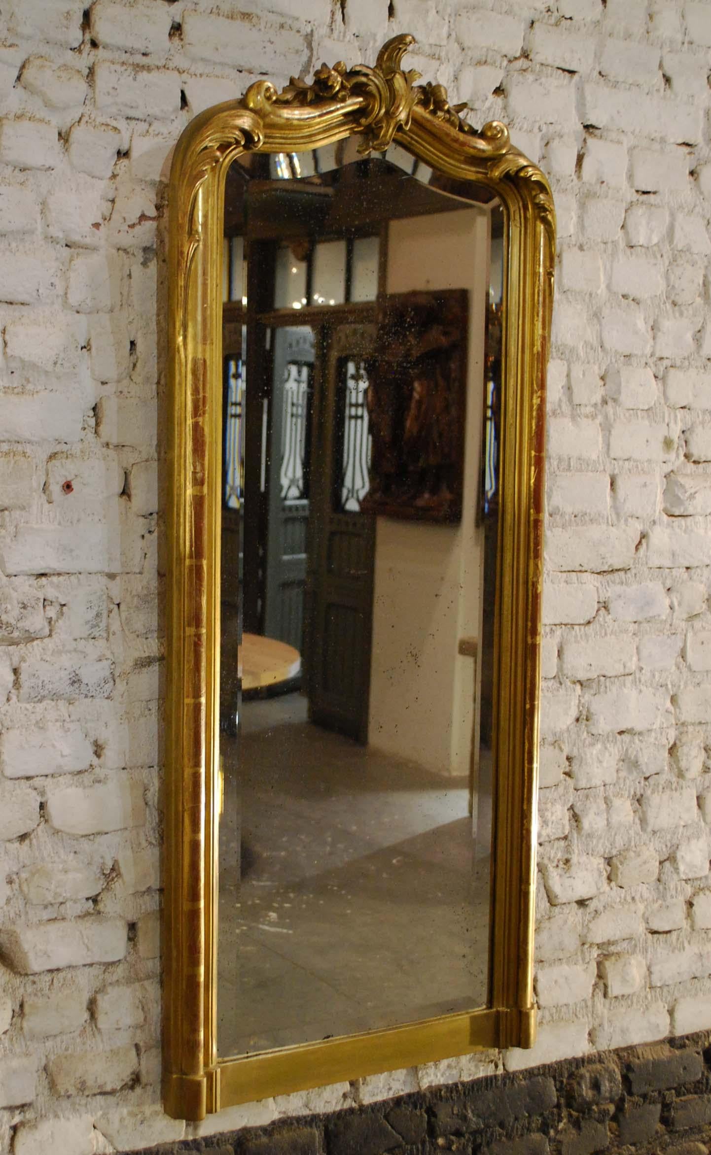 narrow gold mirror