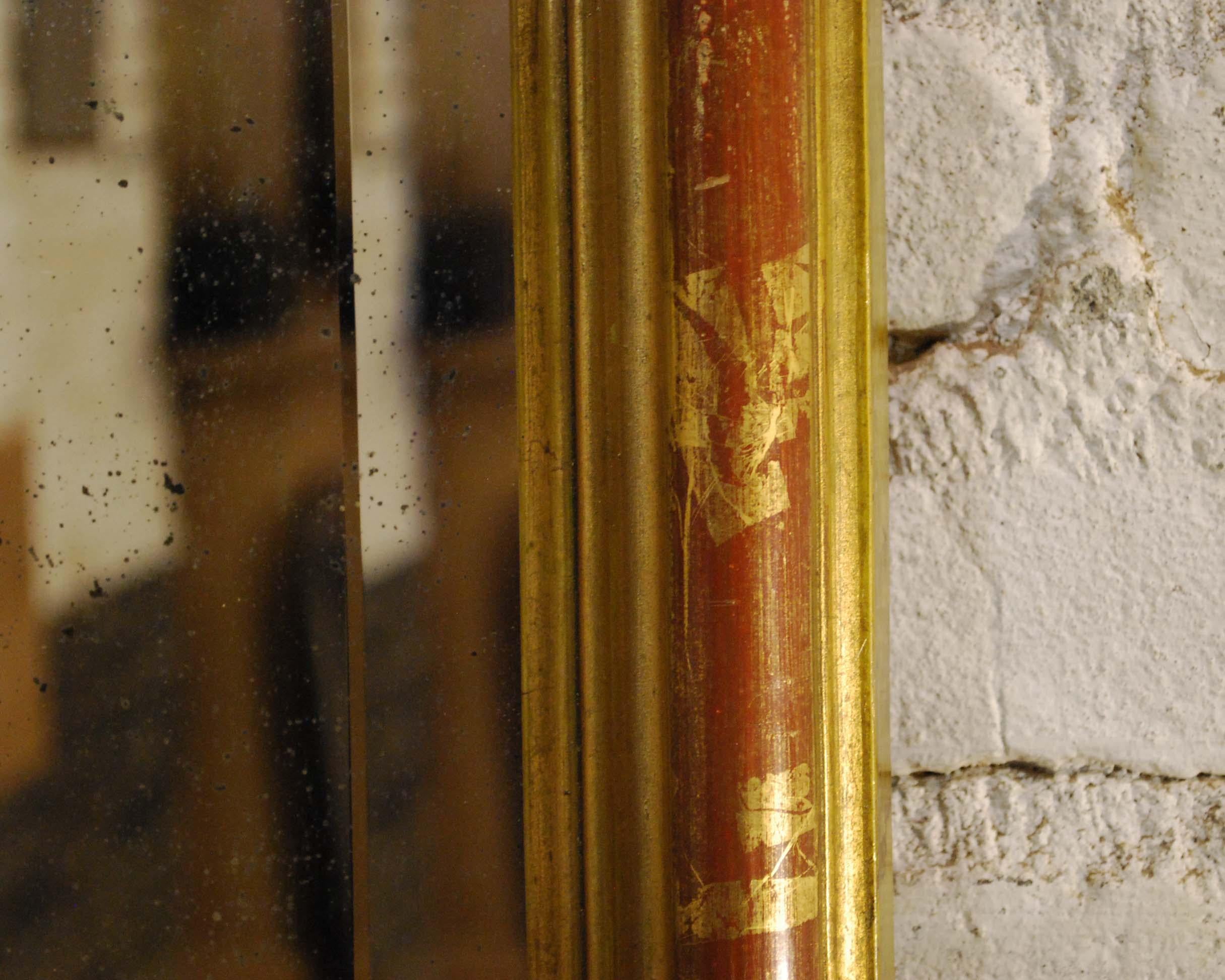 Antique French Gold Leaf Gilt Narrow Louis XV or Rococo Mirror 2
