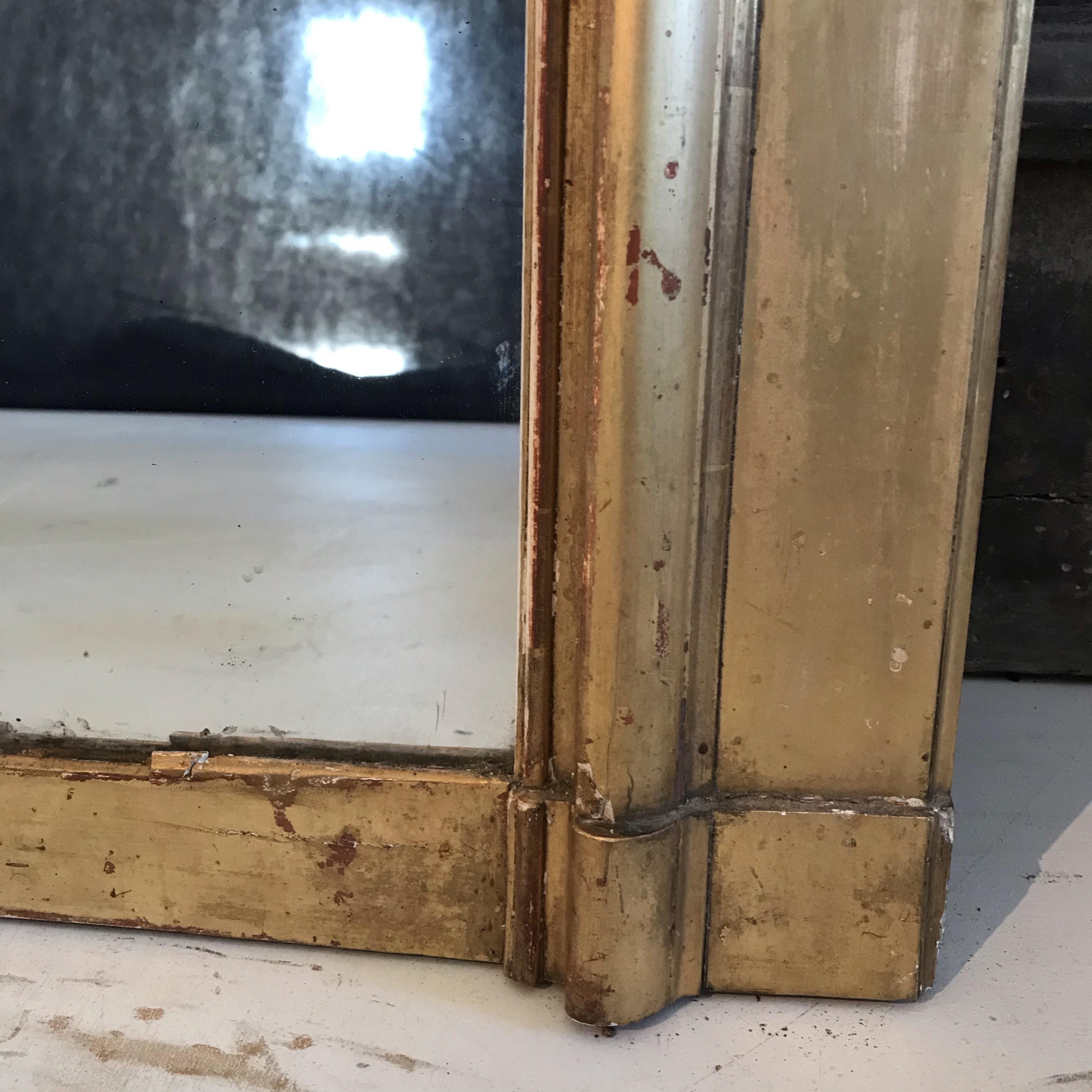 Antique French Gold Leaf Louis Philippe Mirror 6