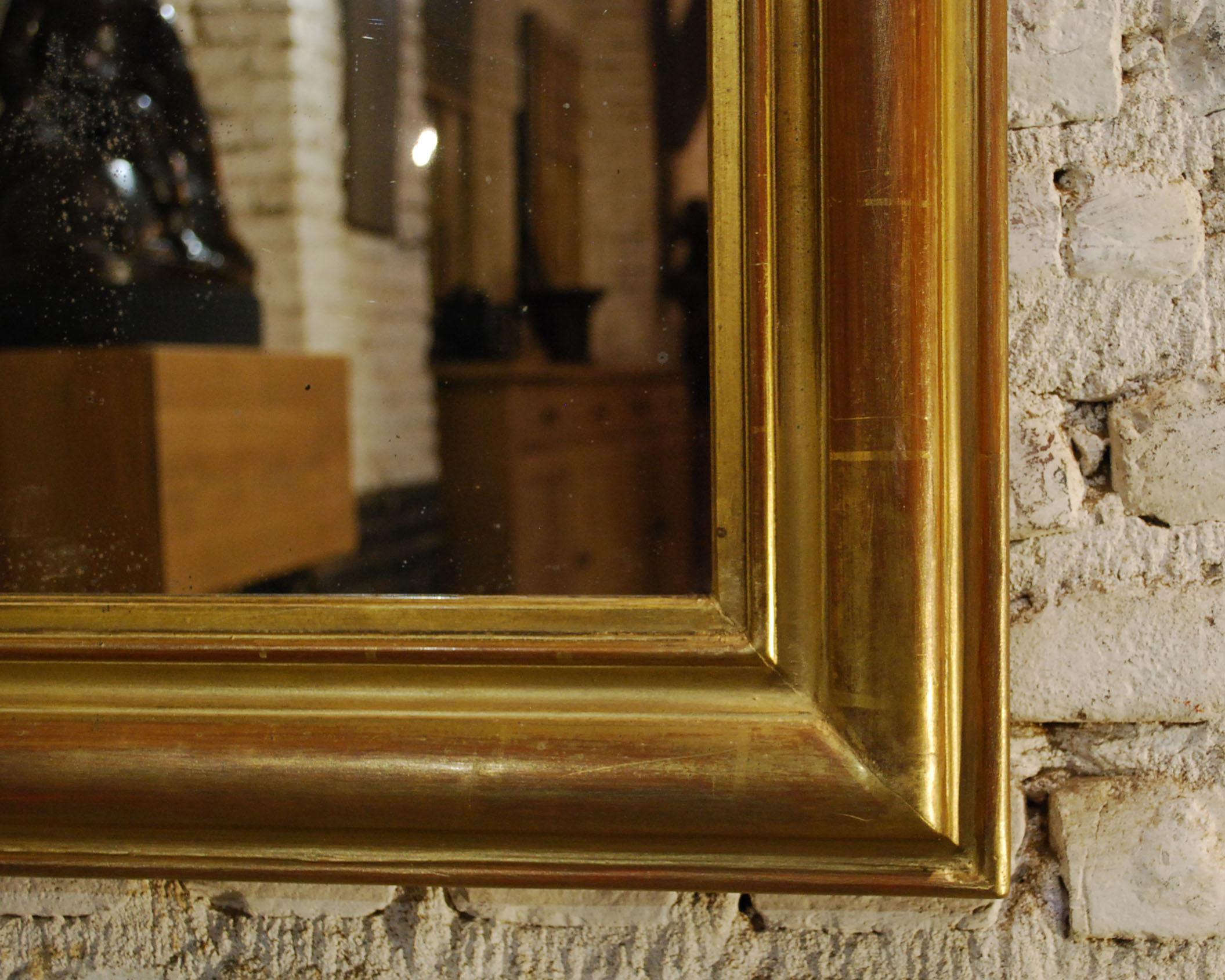 19th Century Antique French Gold Leaf Louis Philippe Mirror