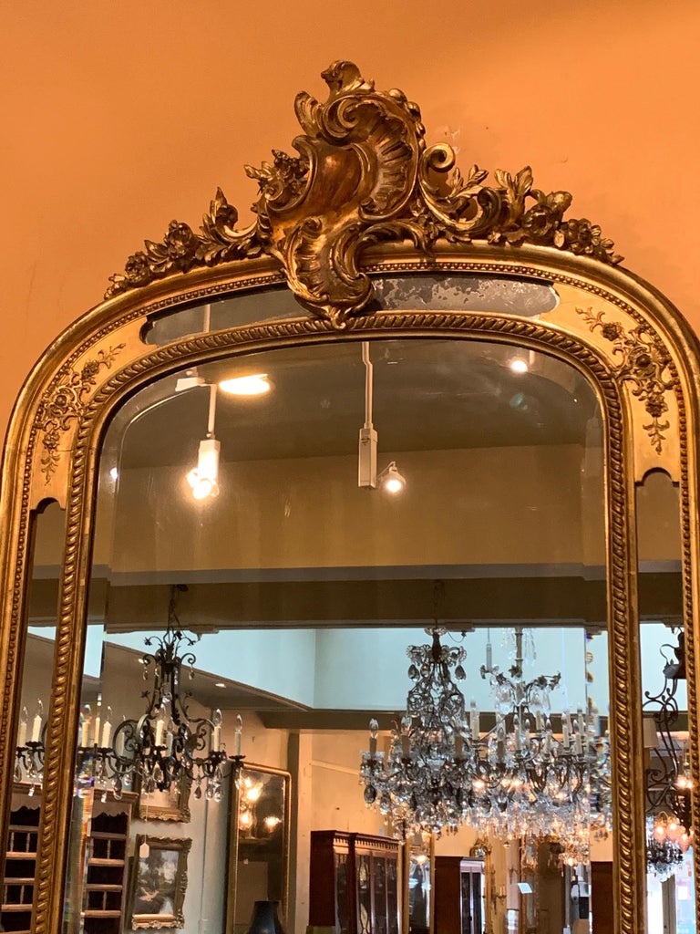 Antique French Gold Leaf Mirror, Paneled For Sale at 1stDibs