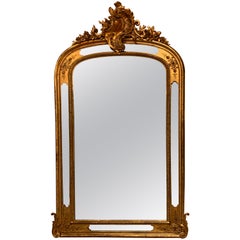 Antique French Gold Leaf Mirror, Paneled