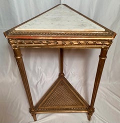 Antique French Gold Leaf Occasional Table with Marble Top, Circa 1900