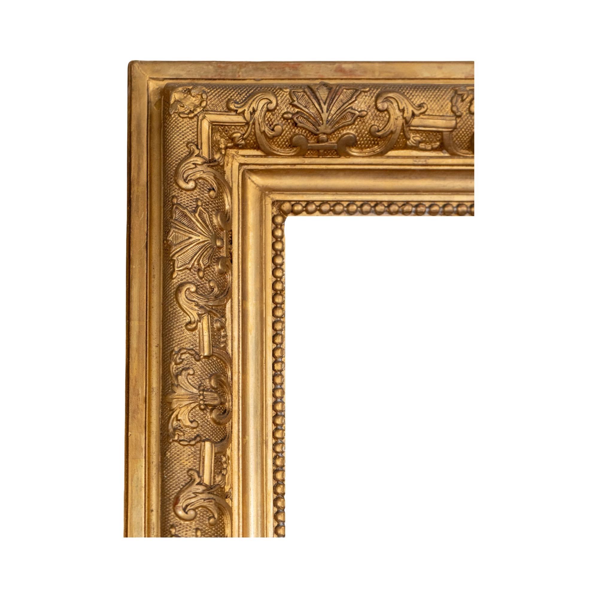 XIXe siècle Antique French Gold Leaf Wooden Mirror (miroir en bois) en vente