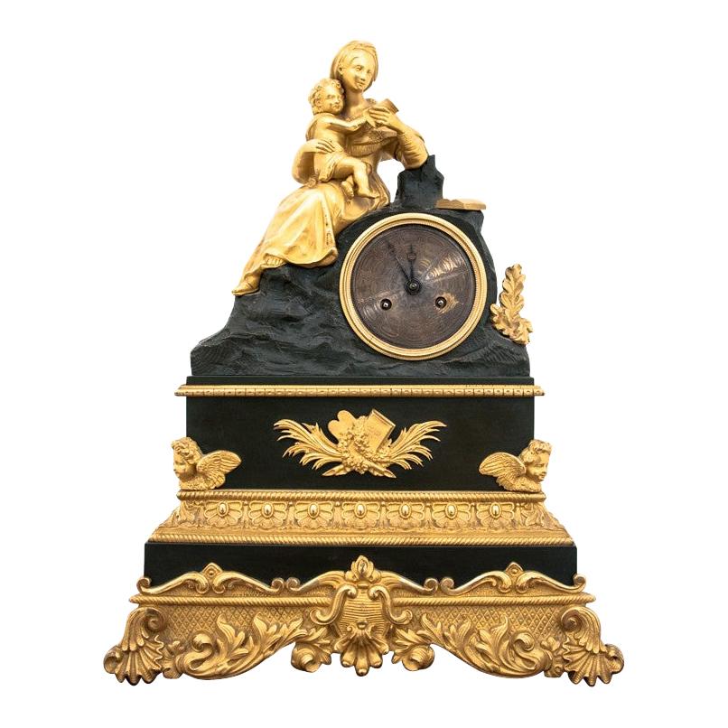 Antique French Gold Mantel Clock, circa 1900