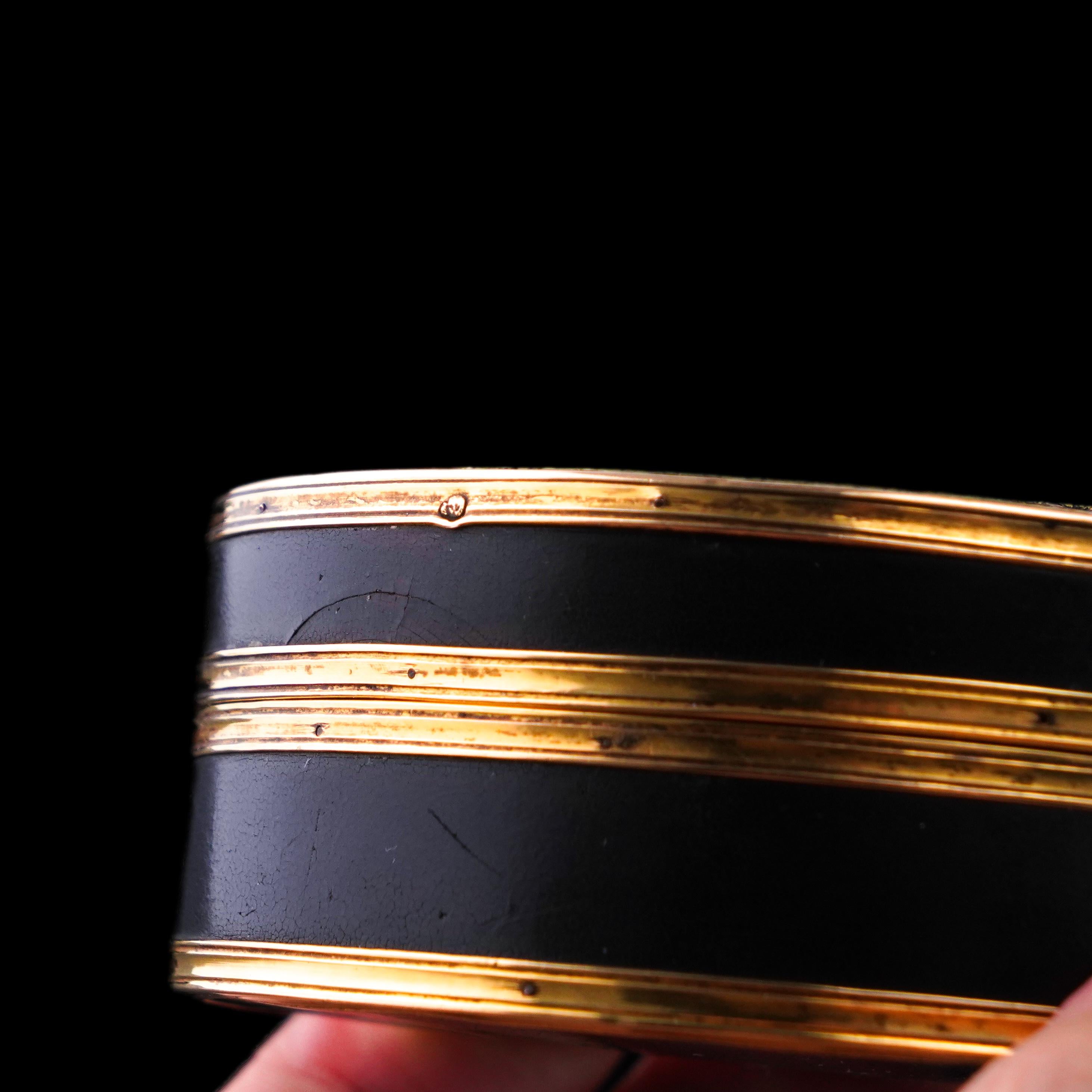 Antique French Gold Mounted Box, Portrait of a Lady Manner of Cosway 18° C. in vendita 8