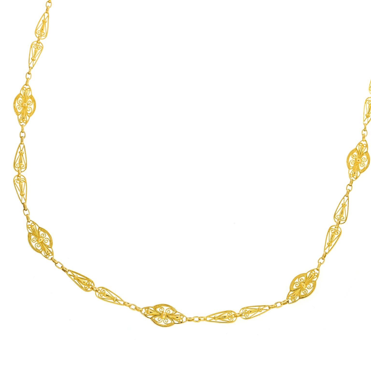 Antique French Gold Necklace For Sale 3