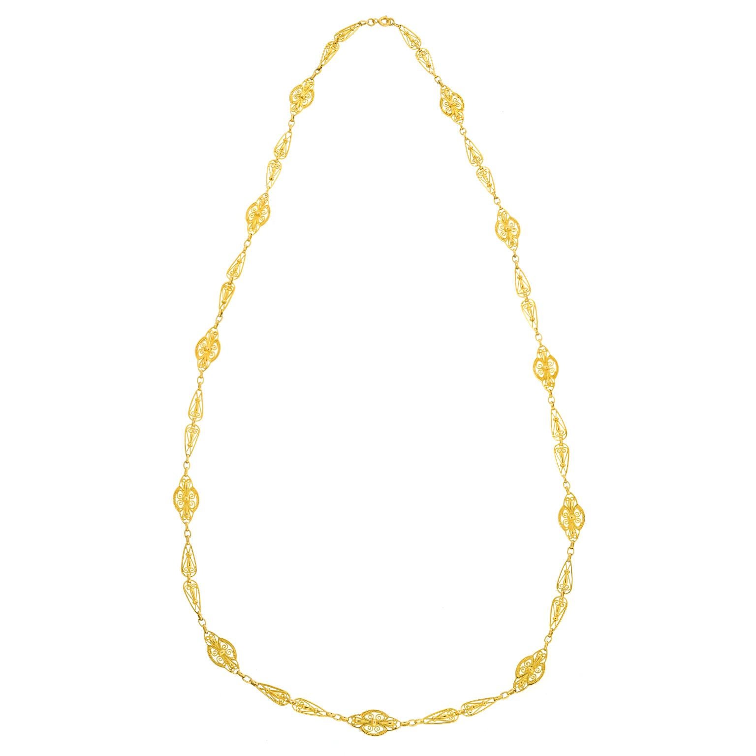 Antique French Gold Necklace For Sale 4