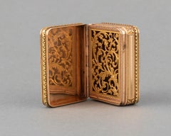 Antique French Gold Perfume Boxe "vinaigrette"