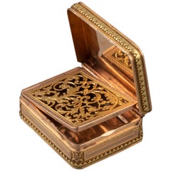 Antique French Gold Perfume Boxe "vinaigrette"