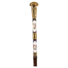 Antique French Gold Plate Sevres Porcelain Walking / Sword Stick 19thC 91cm 36"